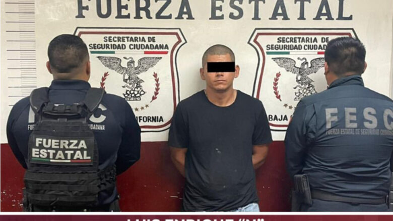 Detienen agentes de la FESC en Mexicali a presunto homicida buscado en Tijuana