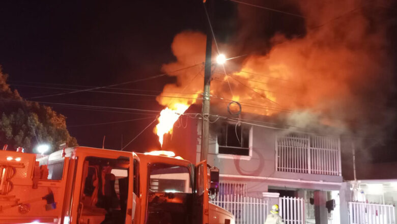 Incendio en fraccionamiento Villa Verde