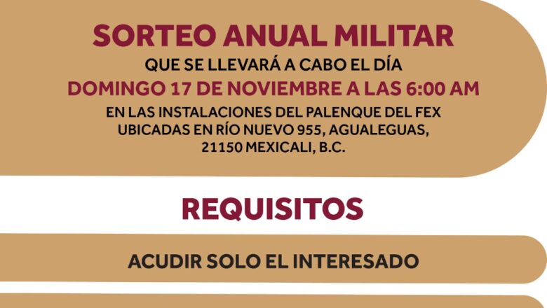 Convocan a jóvenes registrados para la cartilla militar a sorteo anual