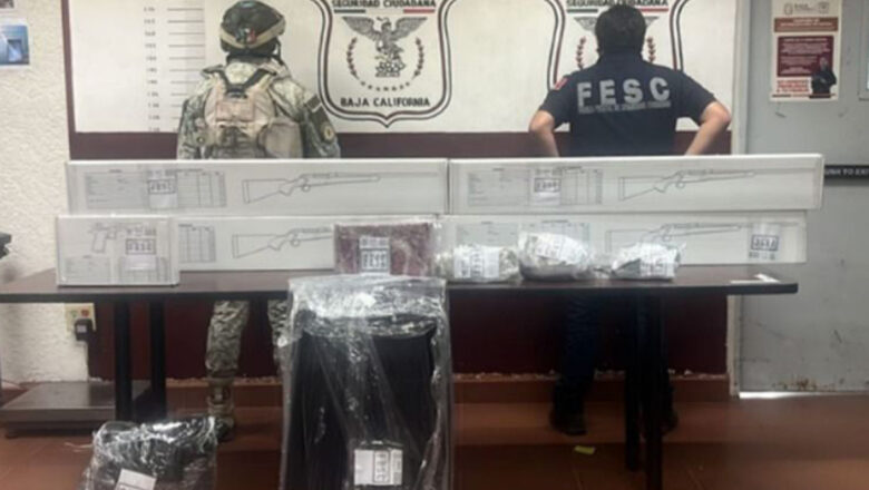 Descubren arsenal en Tecate