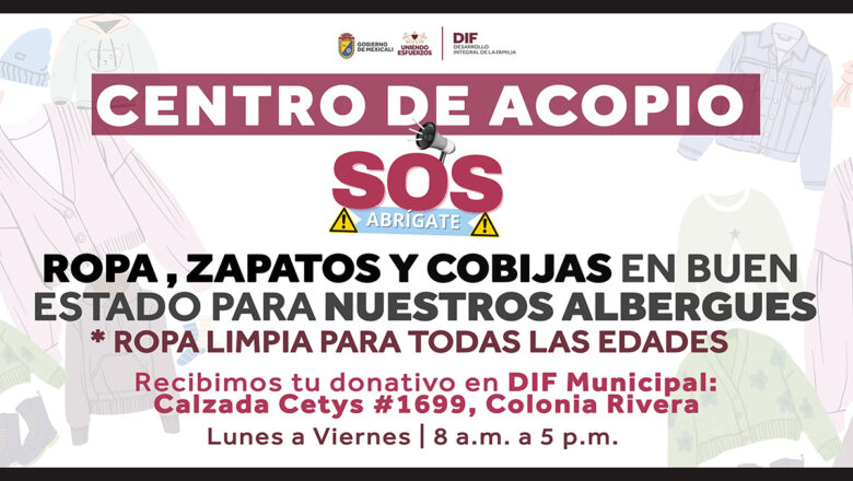 Invita DIF Municipal campaña “S.O.S. Abrígate”