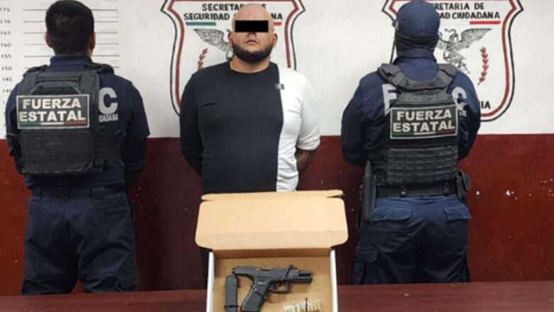 Detienen a sujeto en posesión de arma de fuego 