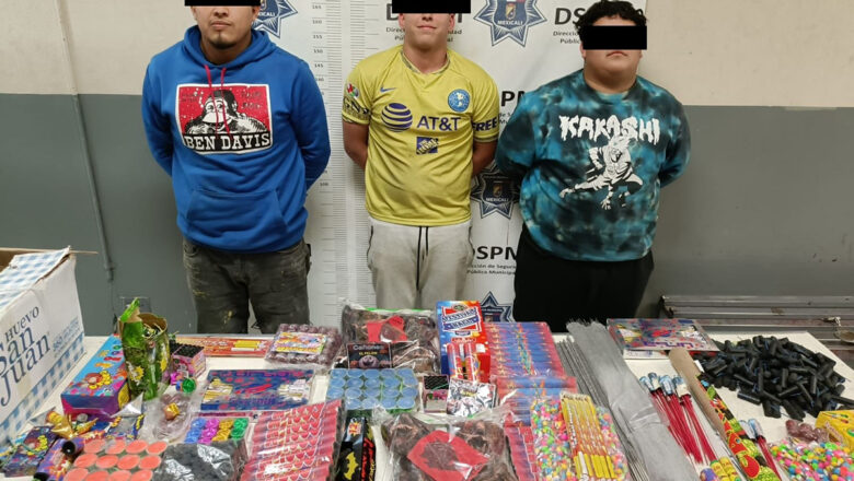 Detienen a ocho por venta de pirotecnia