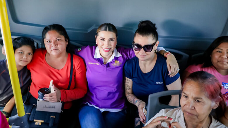 Invita gobernadora a utilizar el transporte violeta