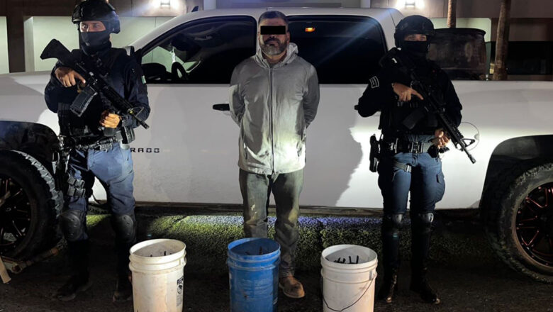 Aseguran estatales a mexicalense que trasladaba ponchallantas y gasolina en Tecate