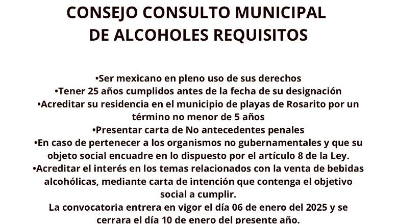 Llaman a conformar el Consejo de Alcoholes en Rosarito