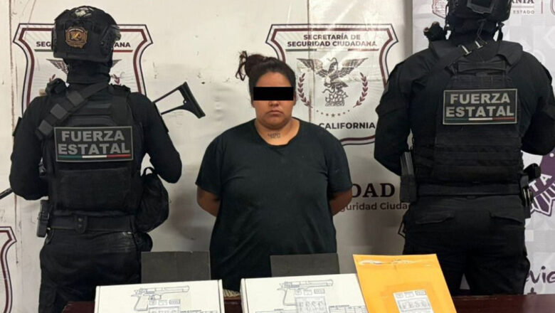 Aseguran agentes de FESC a mujer armada en Tecate
